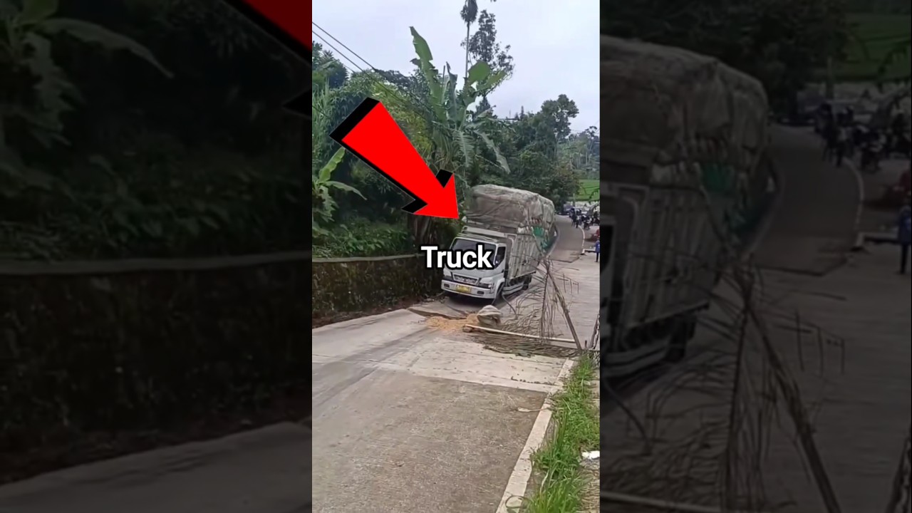 Here&rsquo;s what happens when a fully loaded truck faces a damaged, uphill road⁉️