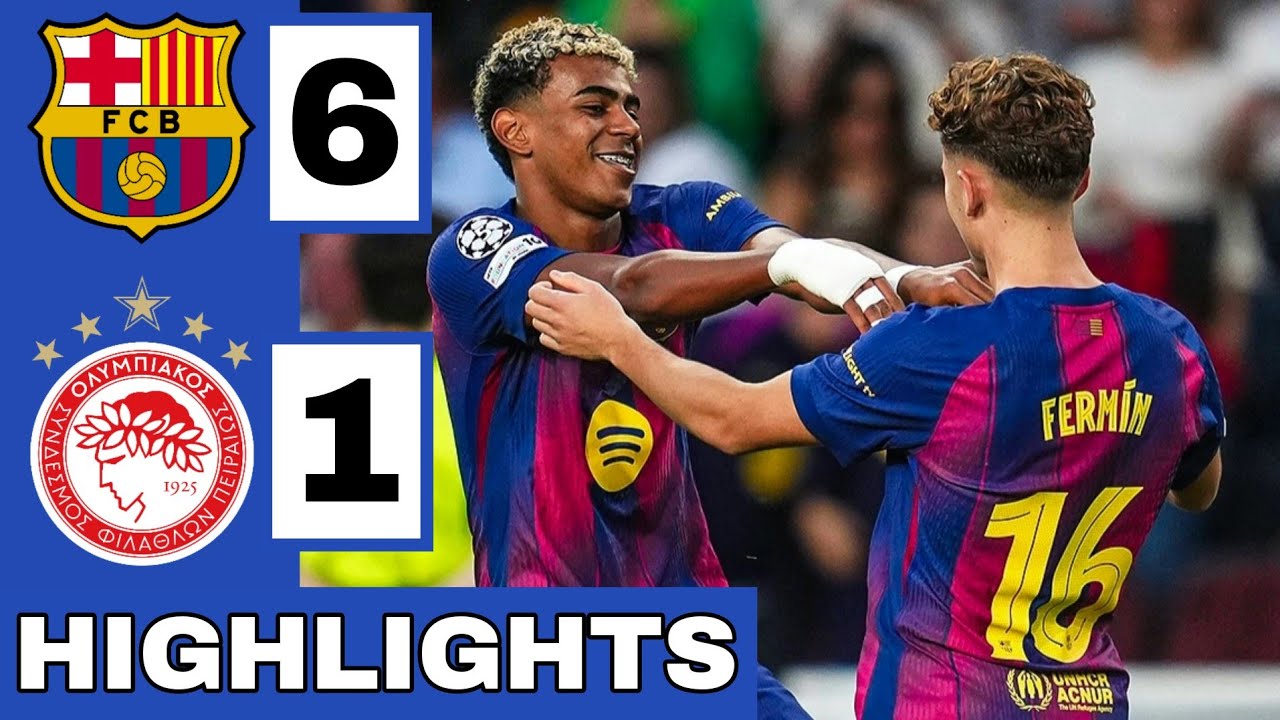 🔴🔵Barcelona vs Olympiacos (6-1) Extended HIGHLIGHTS | UEFA Champions League