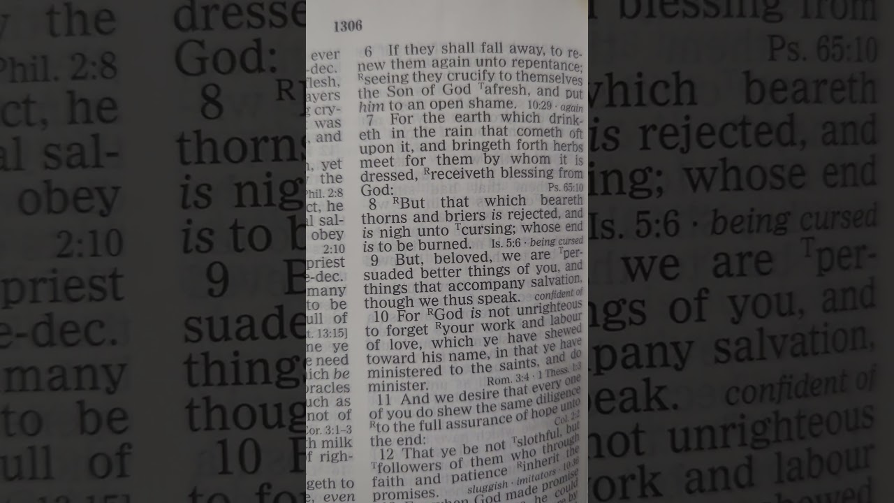 Once enlightened, if they shall fall away ... (Hebrews 6)