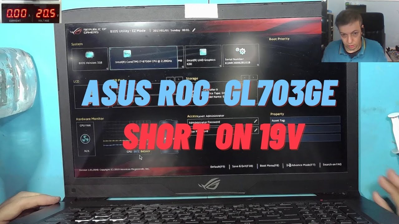 ASUS ROG GL703GE - short on 19v line fix