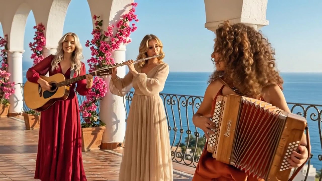 The Sunlit Courtyard | Cinematic Flamenco Guitar, Sax, Accordion & Flute
