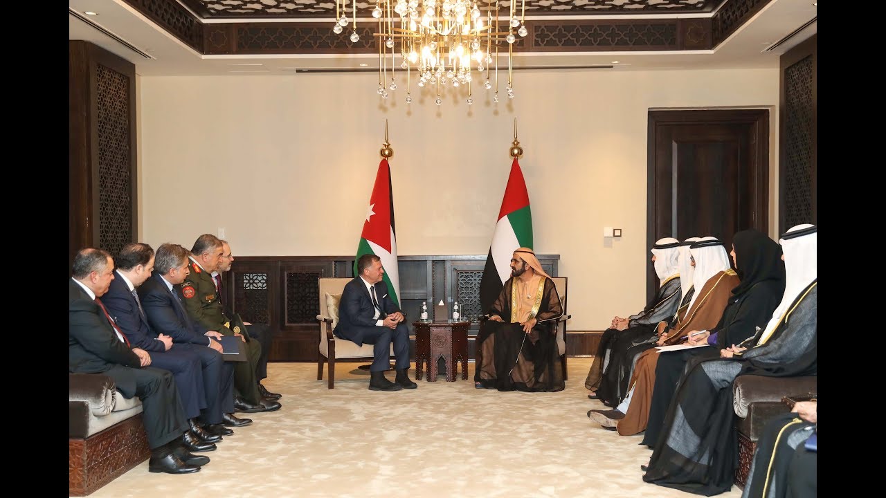 محمد بن راشد يستقبل العاهل الأردني