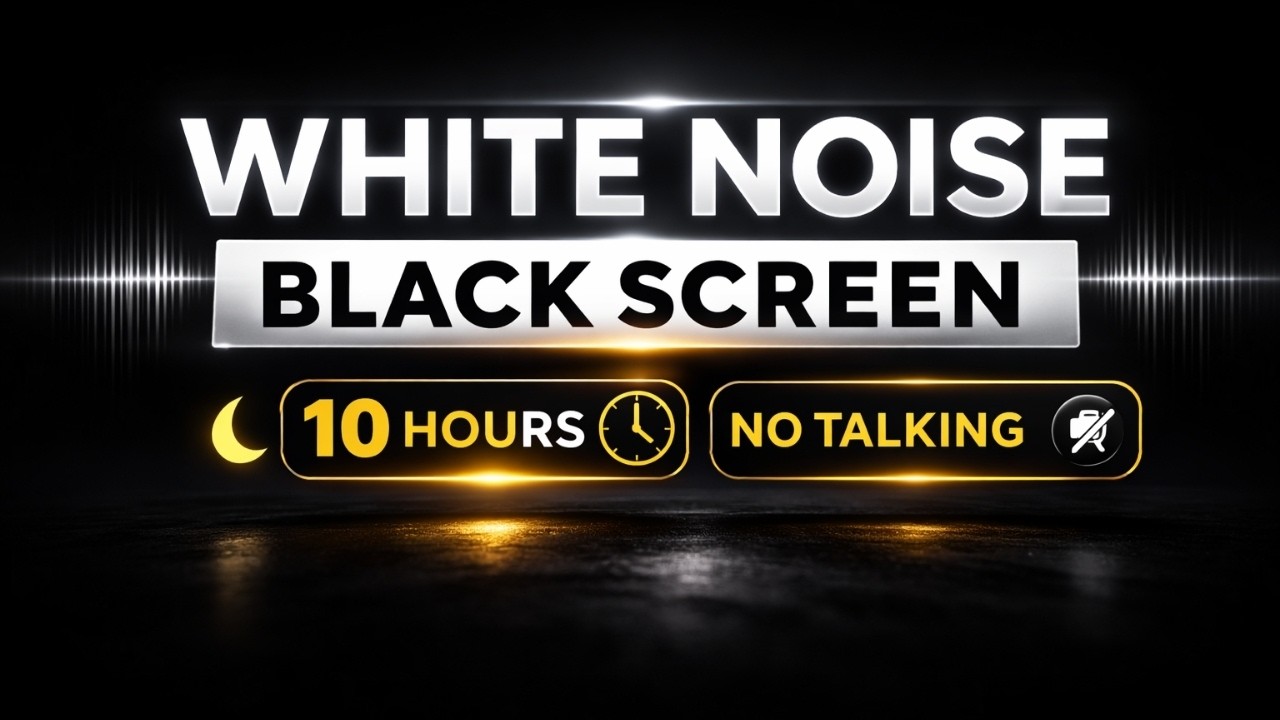10 Hours White Noise 🌌 Pure Black Screen for Deep Sleep | No Talking, Uninterrupted Sound