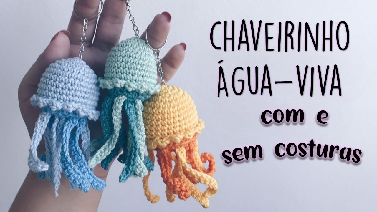 Chaveirinho Amigurumi - Água-viva
