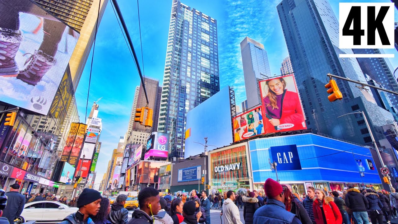 ⁴ᴷ⁶⁰ Busiest streets in NYC | Port Authority Bus Terminal to Times Square New York City Walking Tour