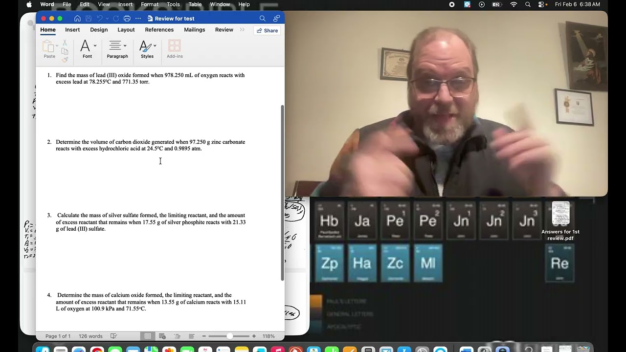 Advanced Chemistry  - Advanced Stoichiometry  - Review Practice