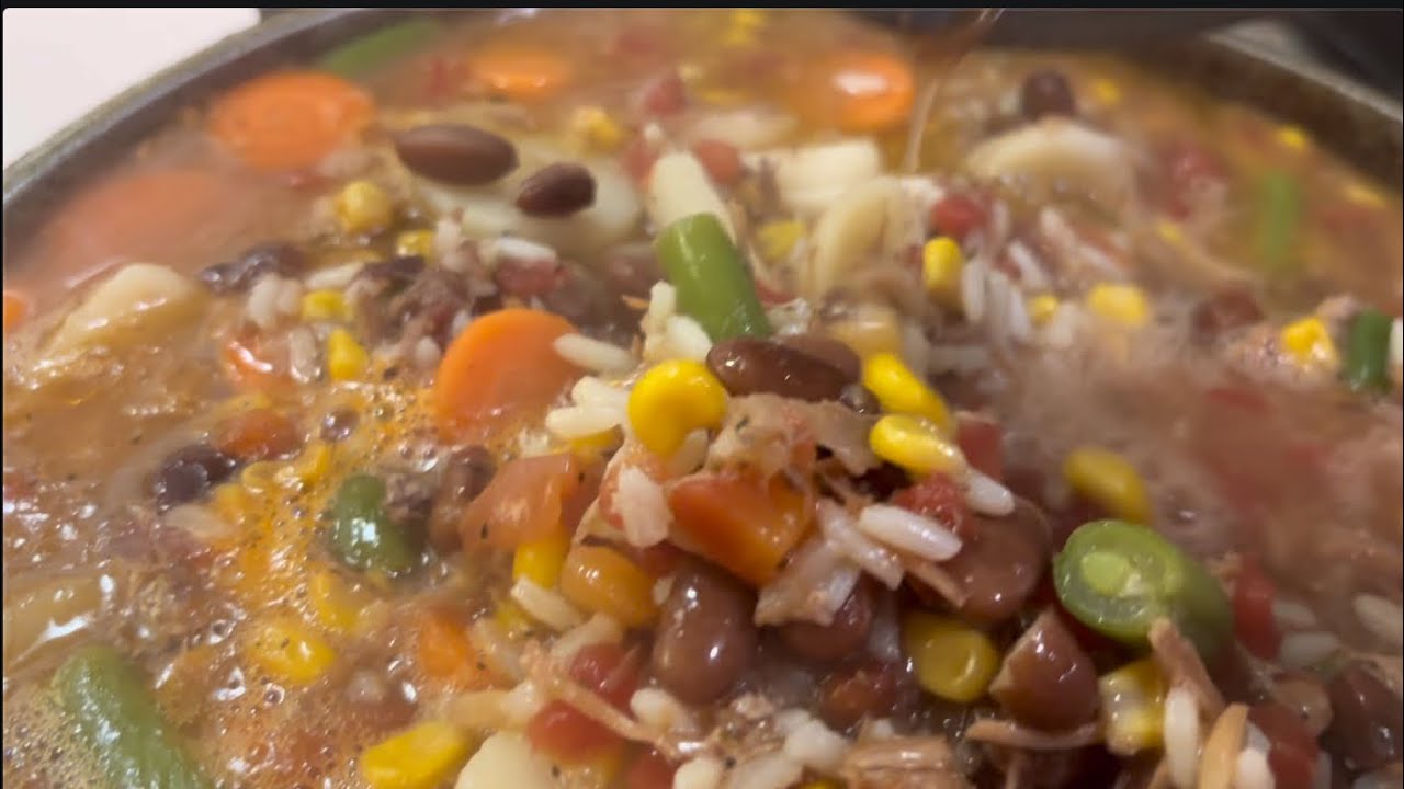 Pinto Bean Soup with Chicken and Turkey