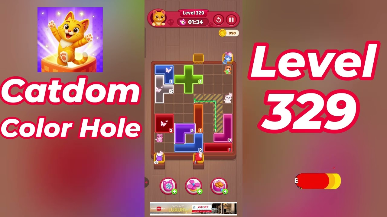 Catdom Color Hole Level 329 Walkthrough [NEW UPDATE] 🐱🟣 | Relaxing Color Puzzle Game | Go Answer