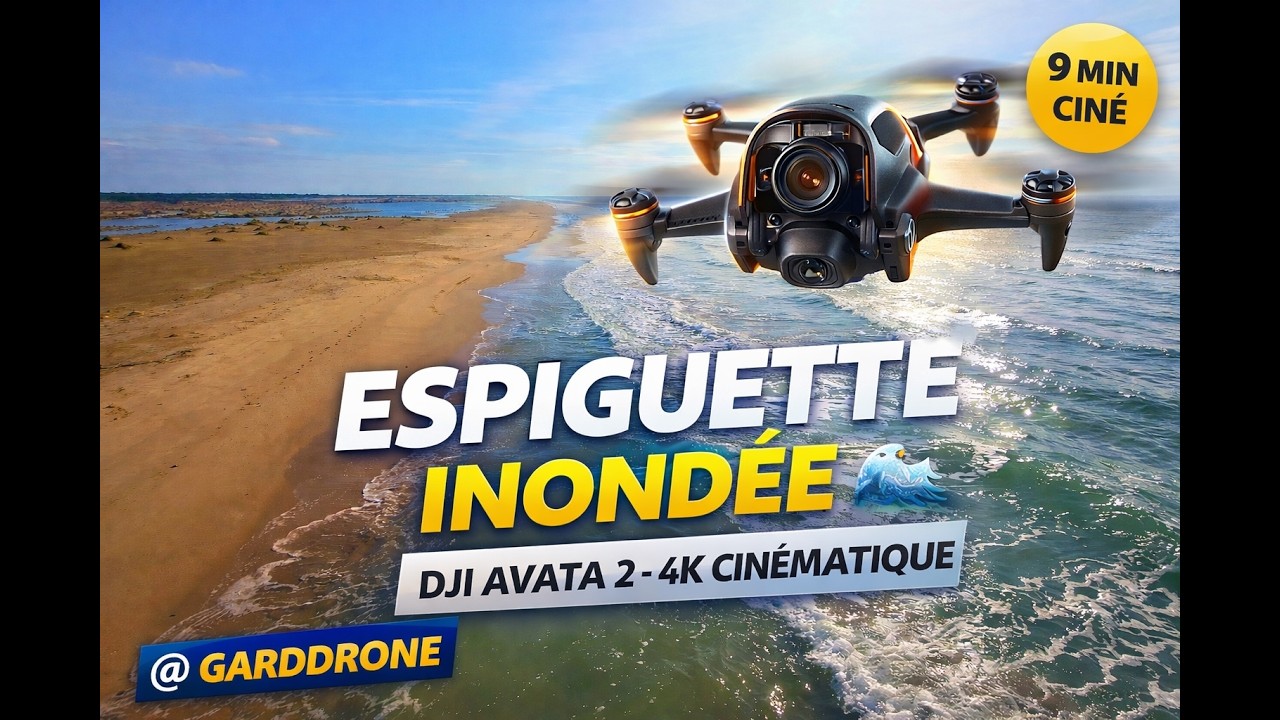 Plage de l’Espiguette Inondée 🌊 DJI AVATA 2 Cinématic 4K | Vol Zen entre Dunes, Phare & Avion