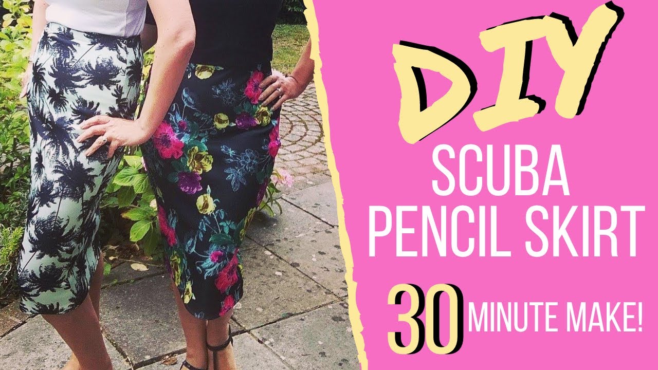 DIY Scuba Pencil Skirt | 30 Minute Make | Draft Your Own Knit Pencil Skirt