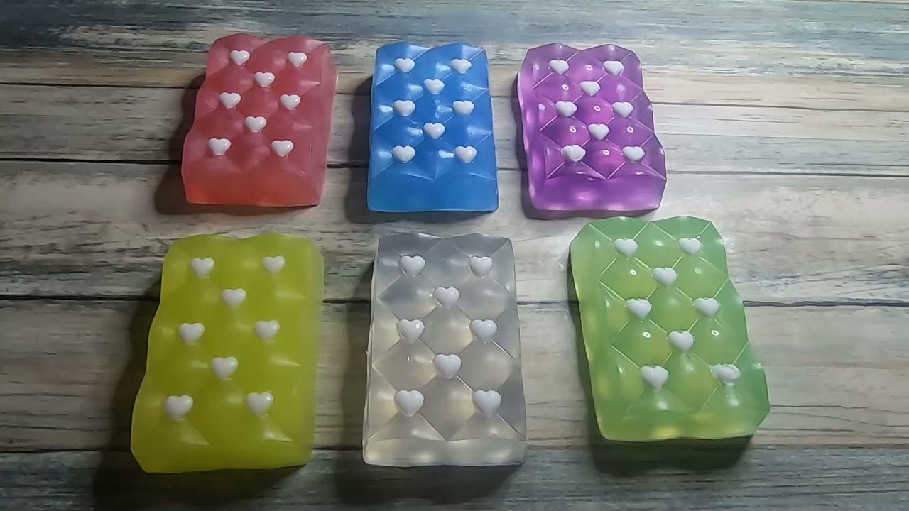 Cutting Miniature Hearts Glycerin Soap ASMR ( No Talking )
