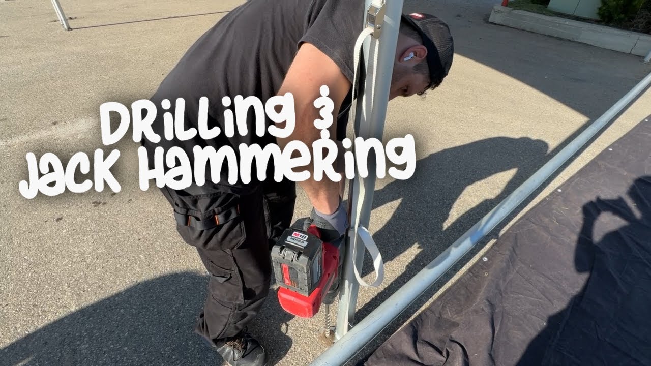 **The Rental Guys Daily Vlog 4 **: 🚧 Drilling & Staking Party Tents on Asphalt 🏕️🛠️
