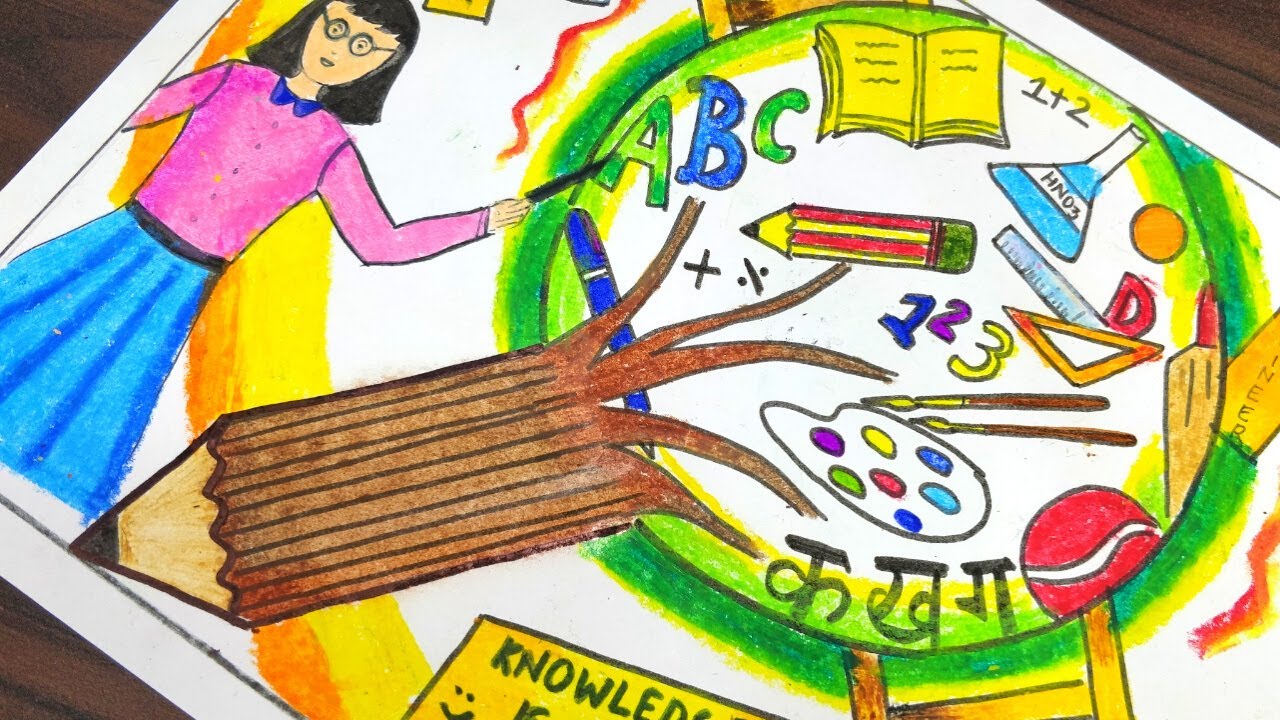 National Education Day drawing/Poster on National Education day/Right to education poster
