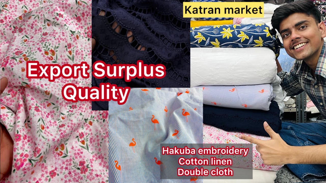 Hakuba embroidery, export surplus fabric on heavy discount 😍| katran market Mangolpuri latest video 