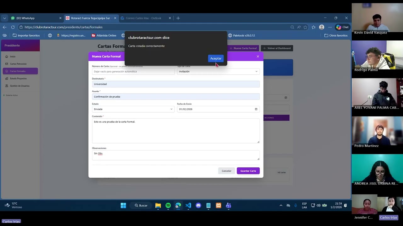Video de proyecto clase de Evaluación