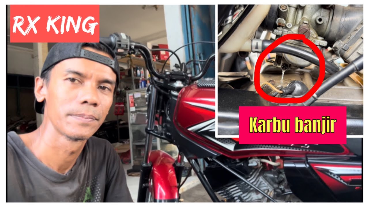 Mengatasi karbu RX King banjir, netes, rembes lewat selang pembuangan.