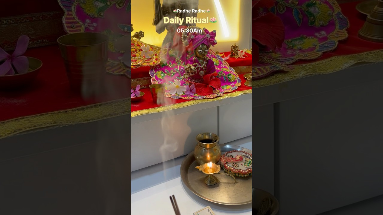 Daily routine 🌸🙏🏻#dailypuja #prayer #mandir #krishna #minivlog #youtubeshorts