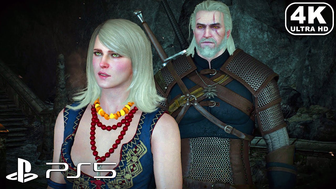 The Witcher 3 Wild Hunt Next-Gen PS5 - Geralt & Keira fight the Wild Hunt Hounds (4K ULTRA HD PS5)