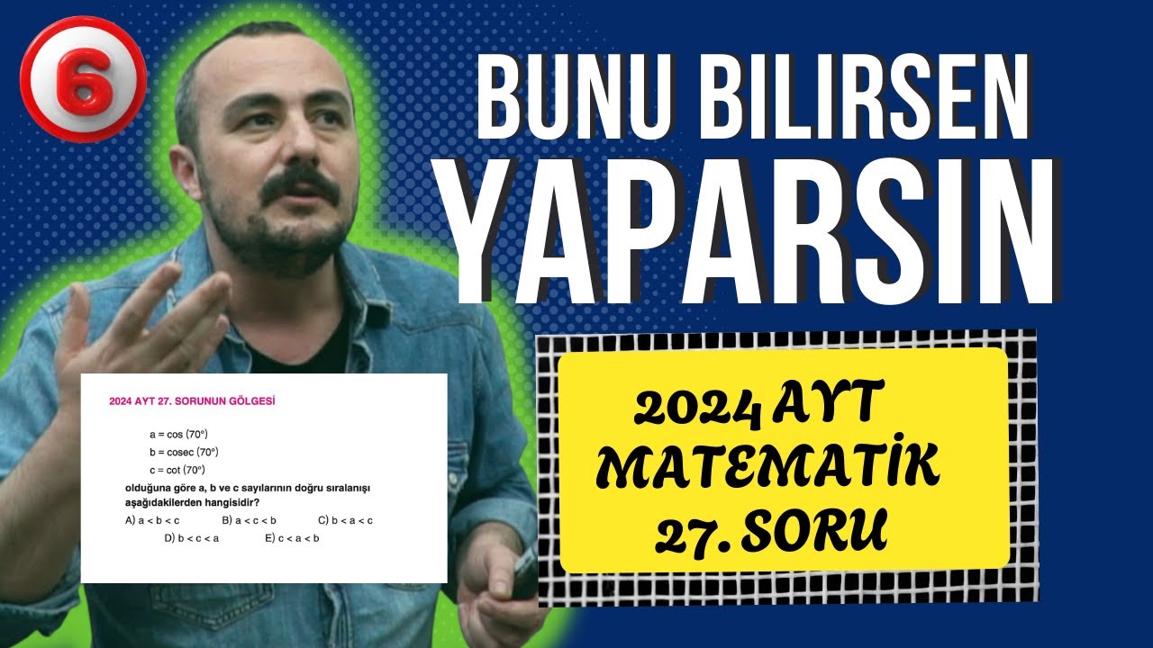 Her yıl sorulan TRİGONOMETRİ Sıralama | 2024 AYT matematik 27. soru | Bunu Bilirsen Yaparsın 6