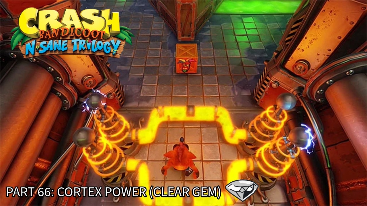 Crash Bandicoot 1 (N. Sane trilogy). 100% Walkthrough Part 66 - Cortex power (Clear gem)