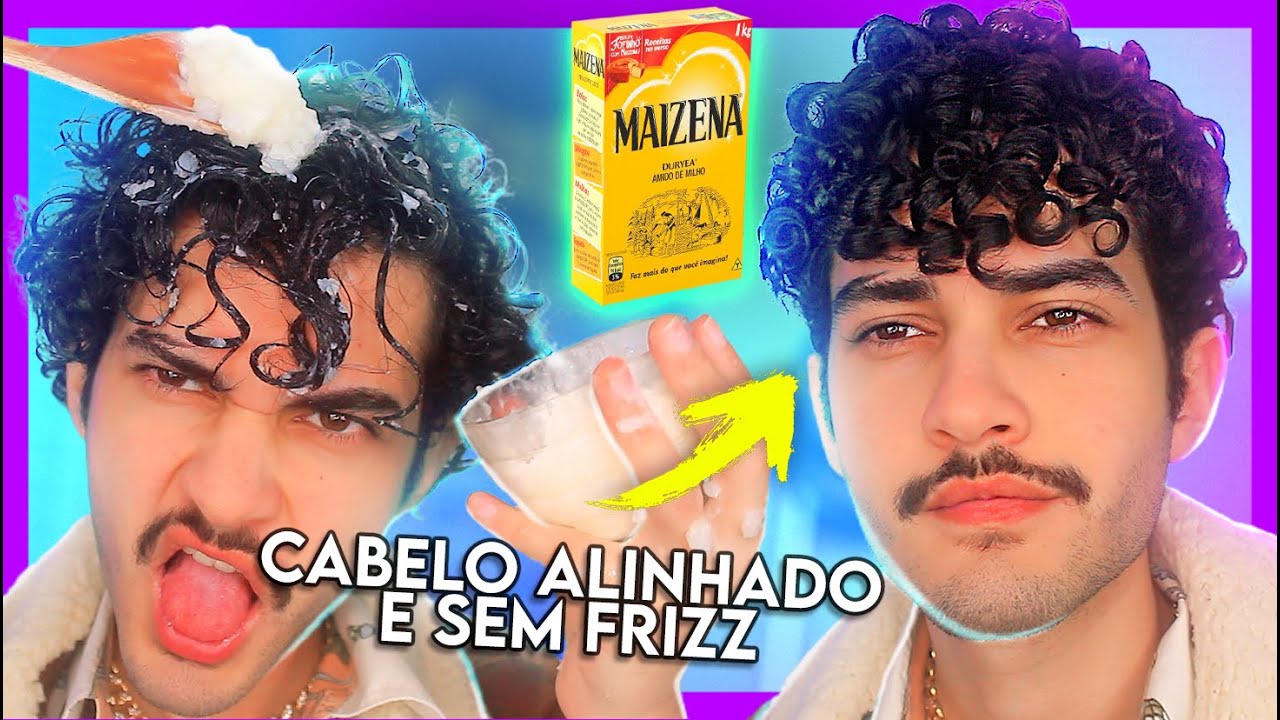 HIDRATAÇÃO com MAIZENA em CABELO CACHEADO MASCULINO