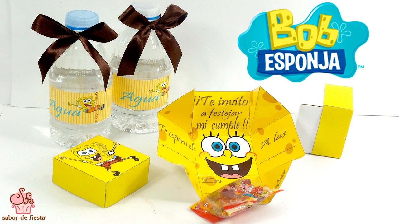 ✂📩HAZ LA INVITACIÓN ORIGINAL PARA TU FIESTA DE BOB ESPONJA 🎈Sabor de Fiesta