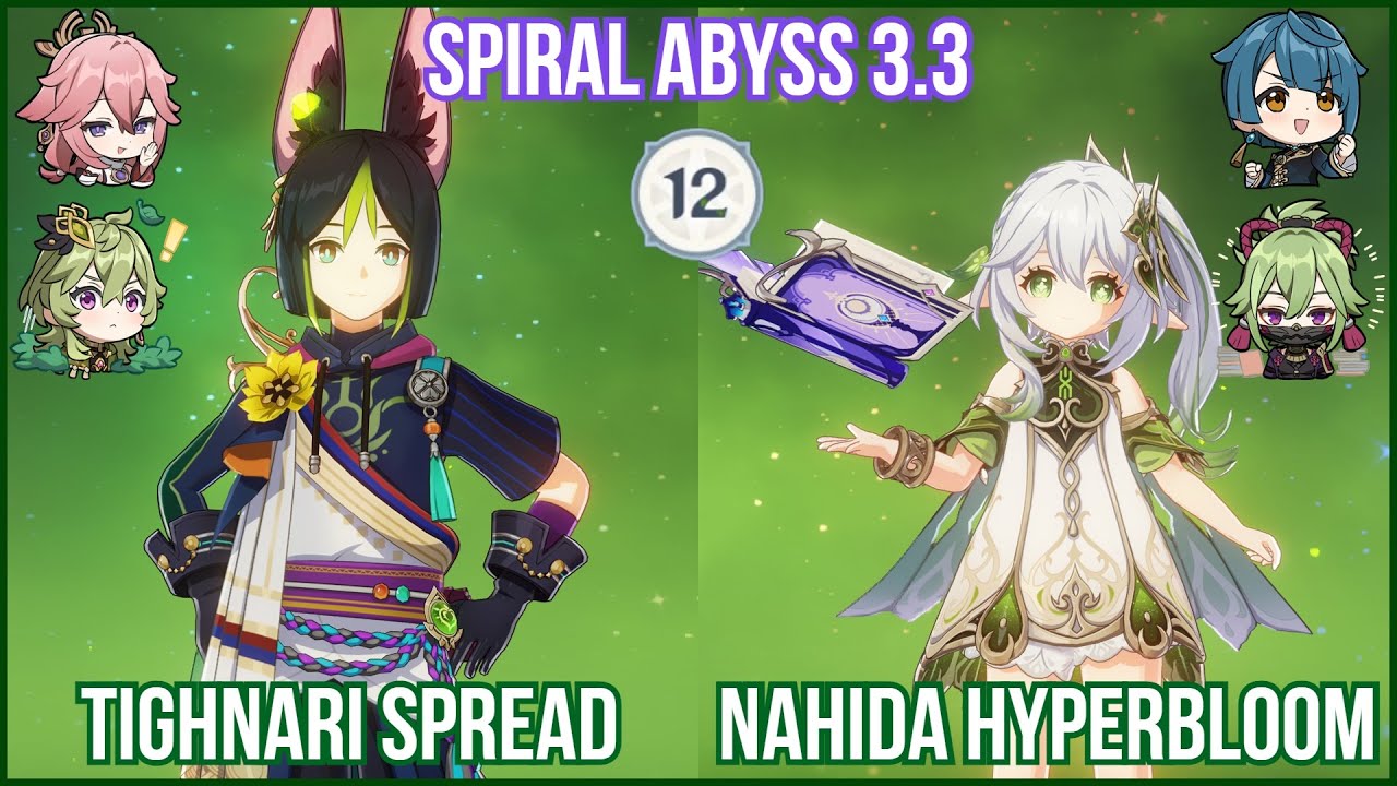 Seeds are OP! Tighnari Spread & Nahida Shinobu Hyperbloom - Spiral Abyss 3.3 Full Star Clear