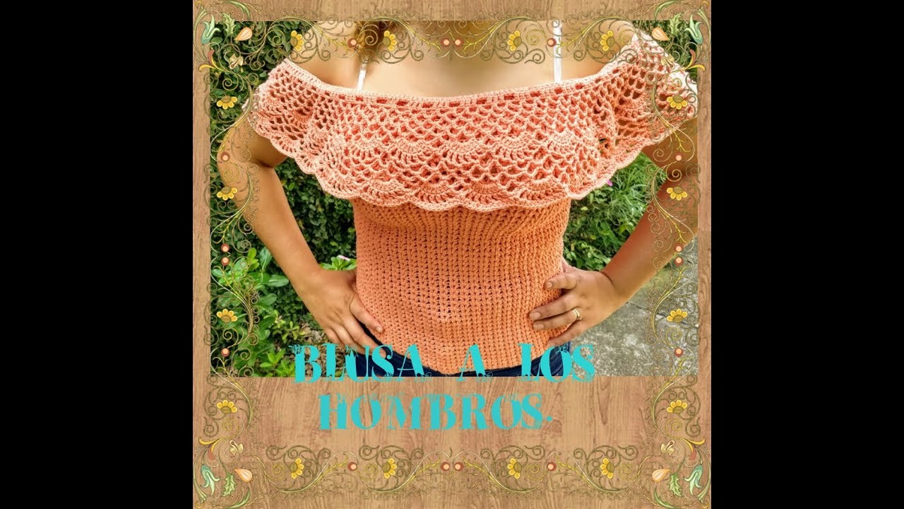Blusa a los hombros... Puntada  sencilla
