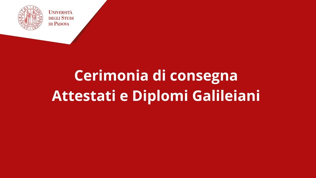 Cerimonia di consegna attestati e diplomi galileiani