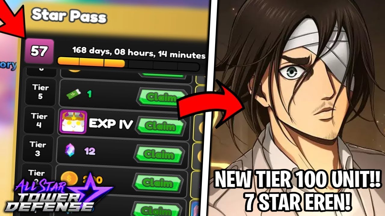 NEW EREN 7 STAR STARPASS ASTD!!!! #astd2024 #astdlive #allstartowerdefense #astd
