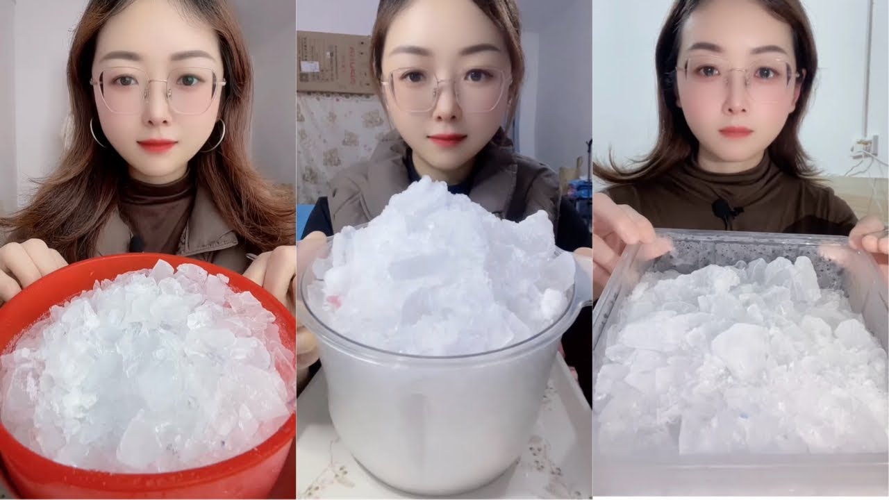 White Ice Eating ASMR | Crushed Ice | Ice Eating 