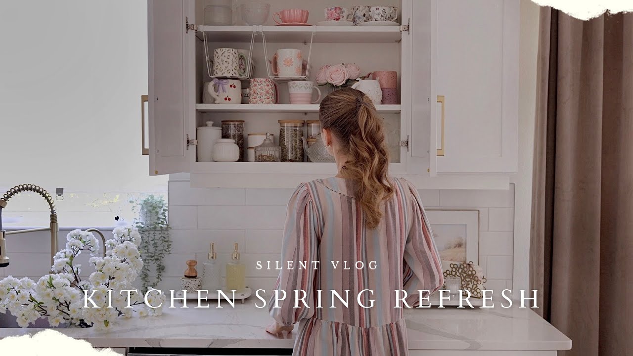Kitchen Deep Cleaning Routine 🌷Spring Decorate With Me | Cozy Baking | SILENT VLOG