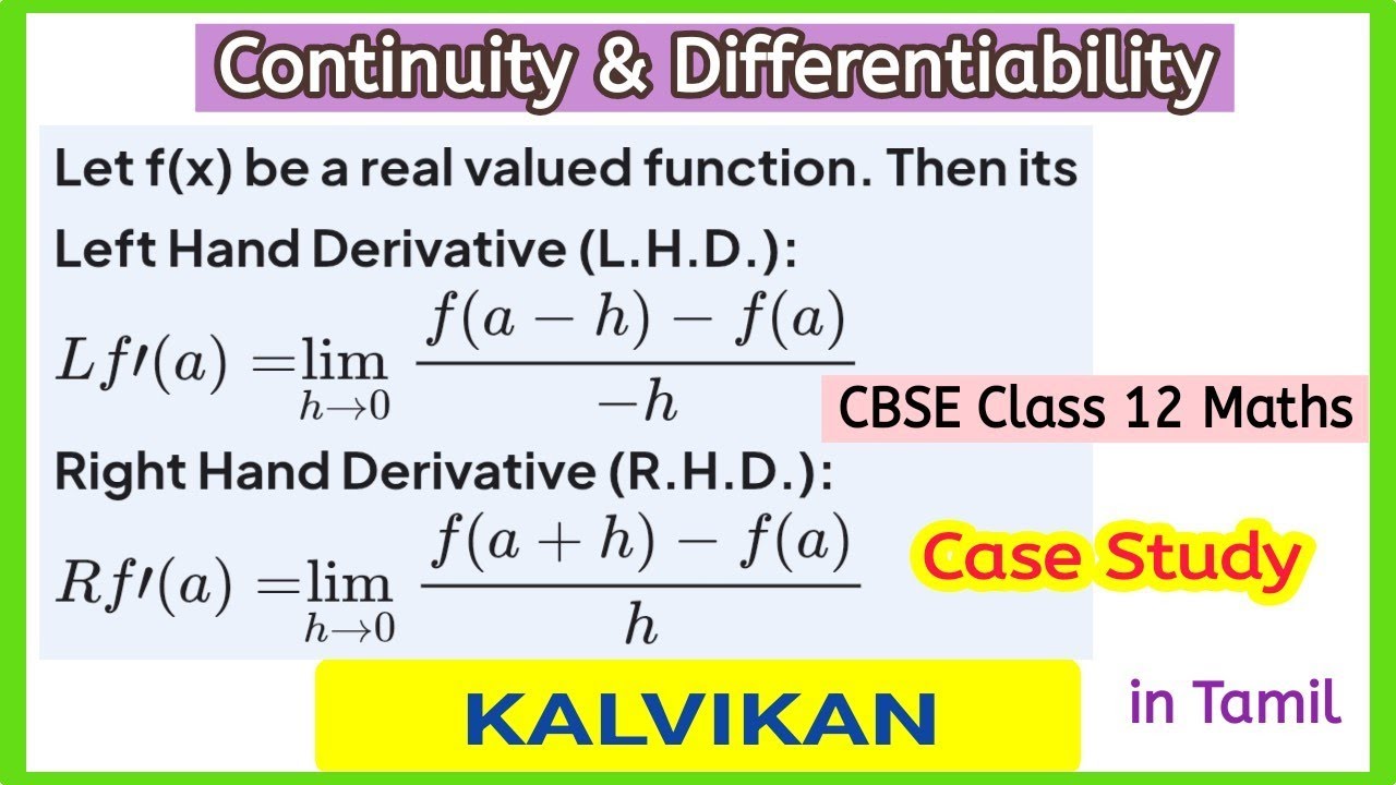 Let f(x) be a real valued function. Then its Left Hand Derivative (L.H.D.): Lf''(a) = lim h 