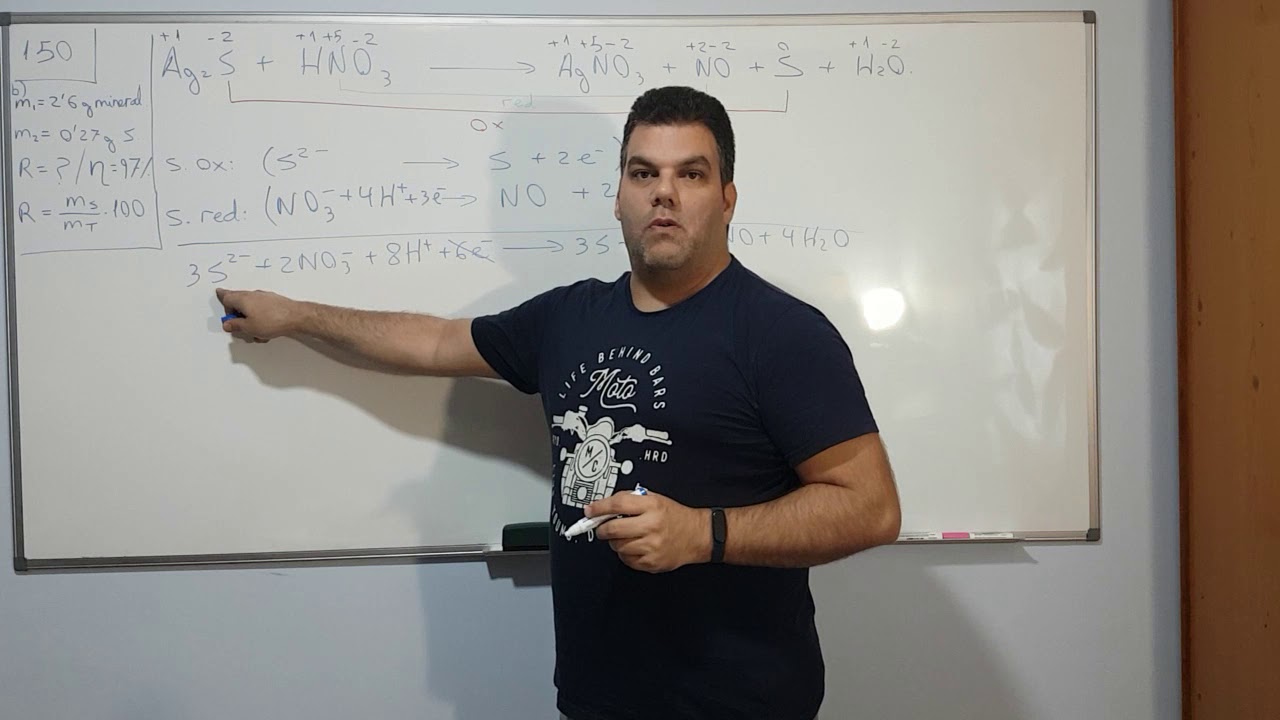 Ejercicio 150 redox ajuste medio ácido calculo de riqueza y rendimiento