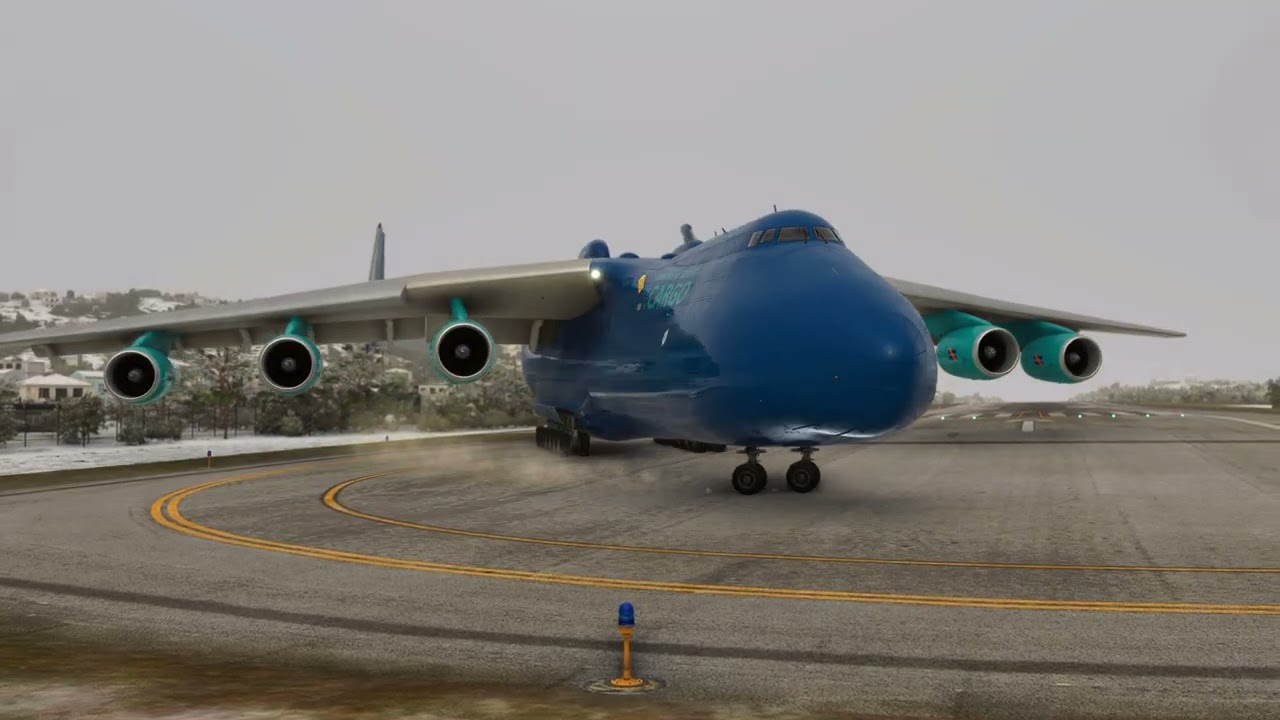 AN-225 Giant Takeoff from Skiathos in Fog & Clouds | Unreal Departure | MSFS 2020
