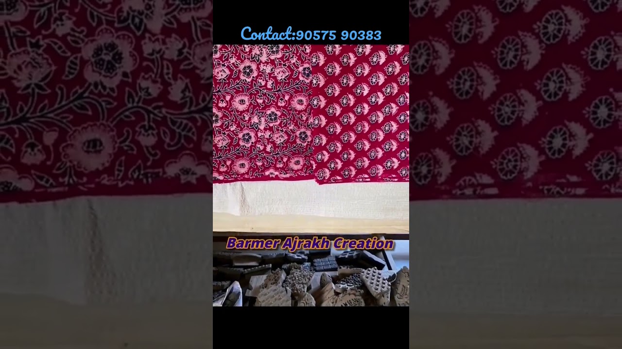 Handblock ajrakh fabric Wholesale available Contact: 9057590383 #handblock #trending #ajrakh