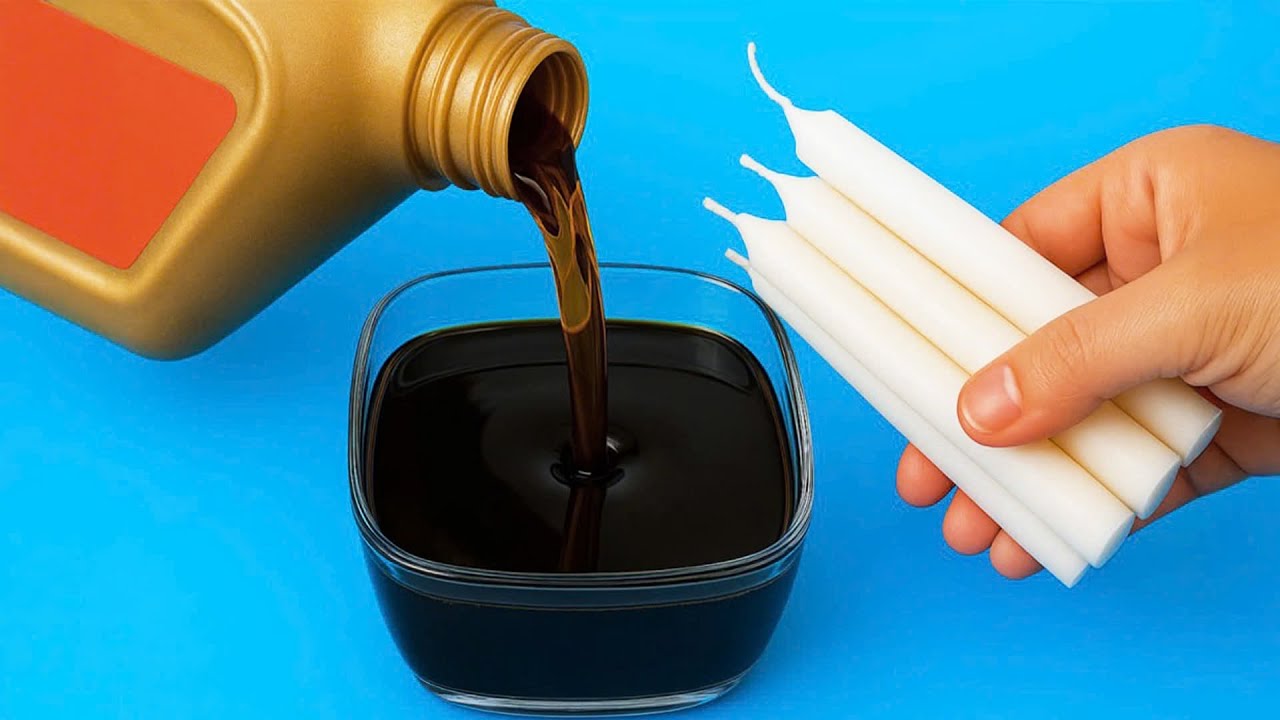 Смешайте СВЕЧУ и ОТРАБОТАННОЕ МОТОРНОЕ МАСЛО и узнайте трюк, о котором вам никто не рассказывал!