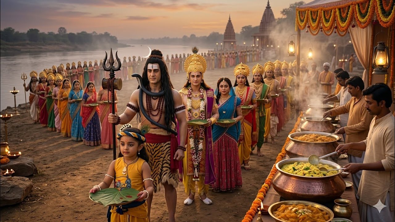 जब बाल कृष्ण ने देवताओं को भोजन पर बुलाया | महादेव भी पहुँचे| यशोमती मईया के नंदलाला | Krishan leela