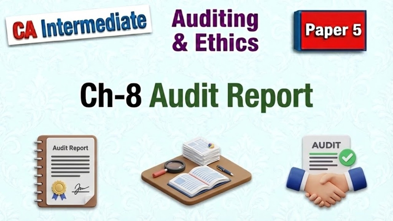 🎓CA Intermediate | Paper-5 | Ch-8 | Audit Report | 📈Auditing and Ethics