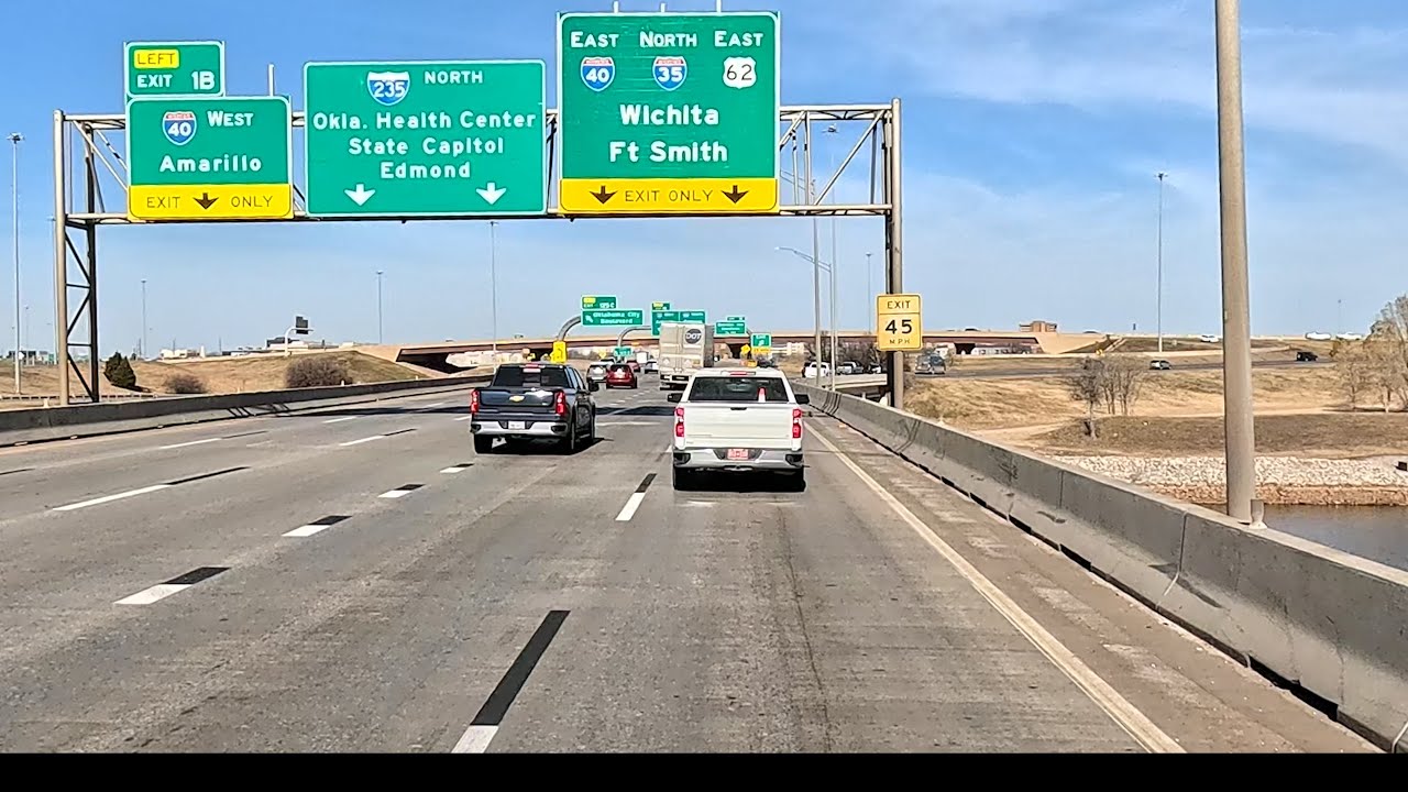 I-35 North from I-35 North/I-40 East Junction to Waterloo Road North of Edmond Oklahoma