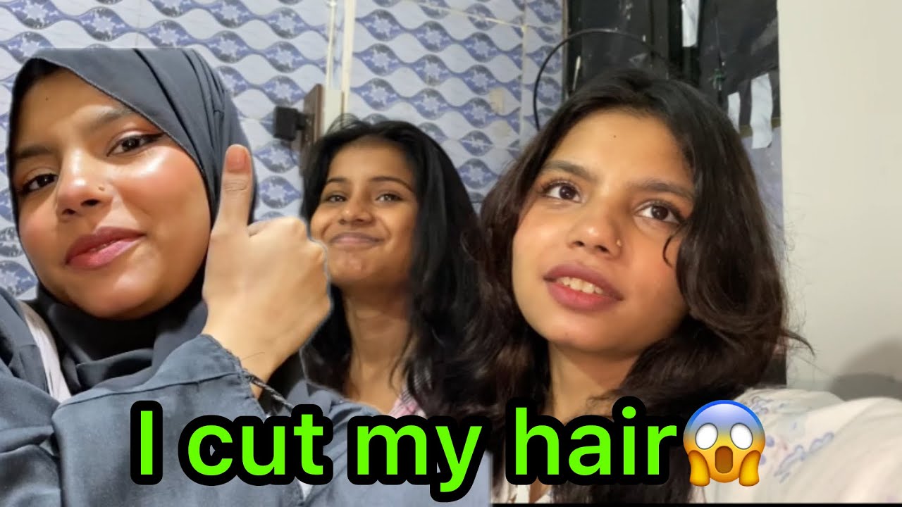 WALLU NY BAAL CUT DIYEA😱! Ab ahad kiya karenga 😭! Hair cut tutorial 😍