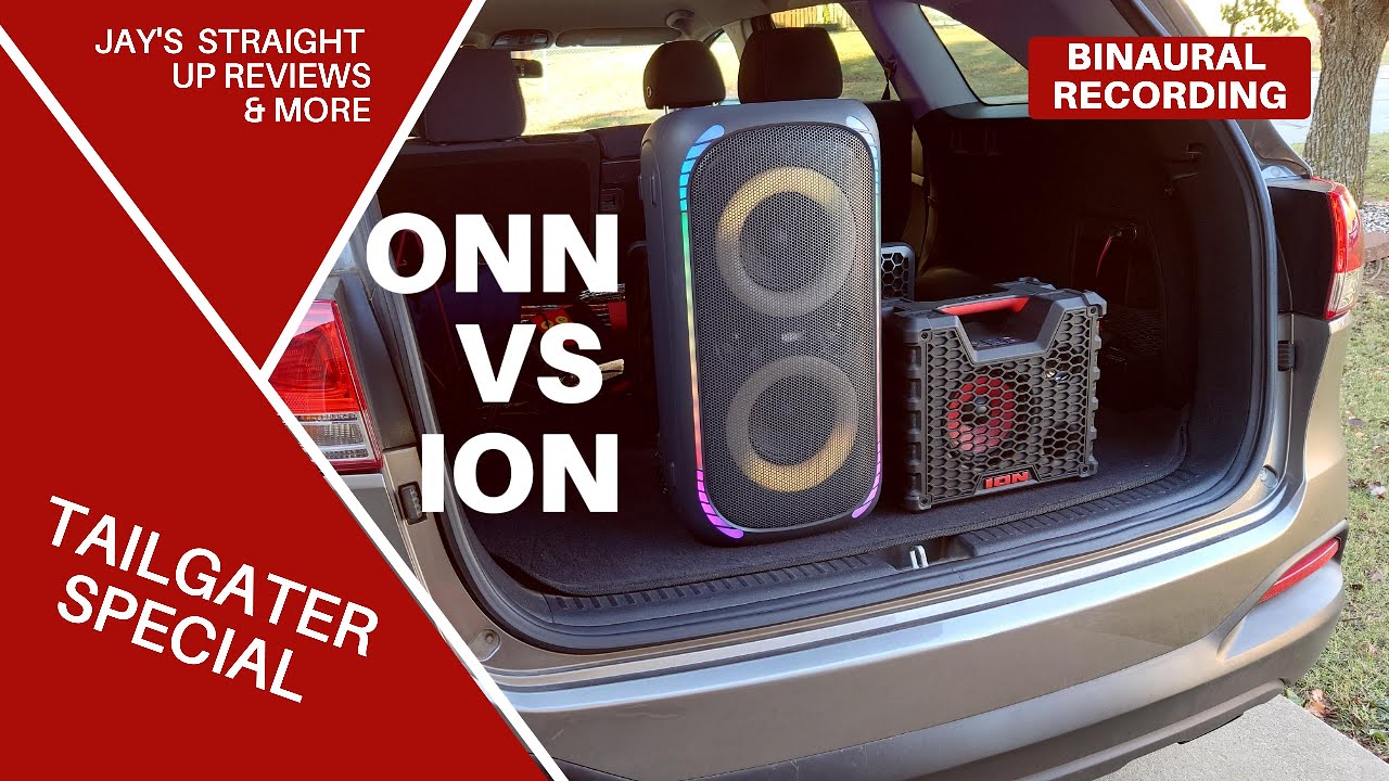 Onn Large Party Speaker Gen. 2 против Ion Tailgater Tough 🤜 Tailgater Special 🚗 Бинауральная запи...