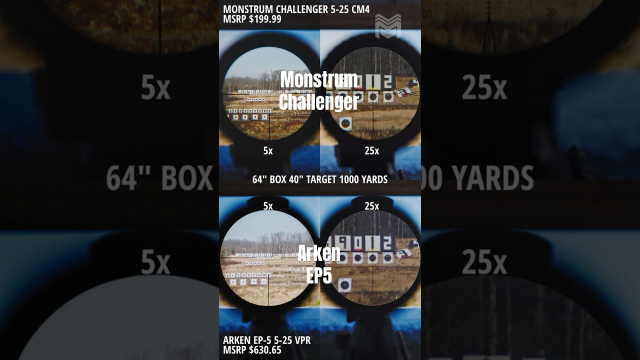 1000 Yard Scope Showdown - Arken EP5 vs  Monstrum Challenger 5-25x