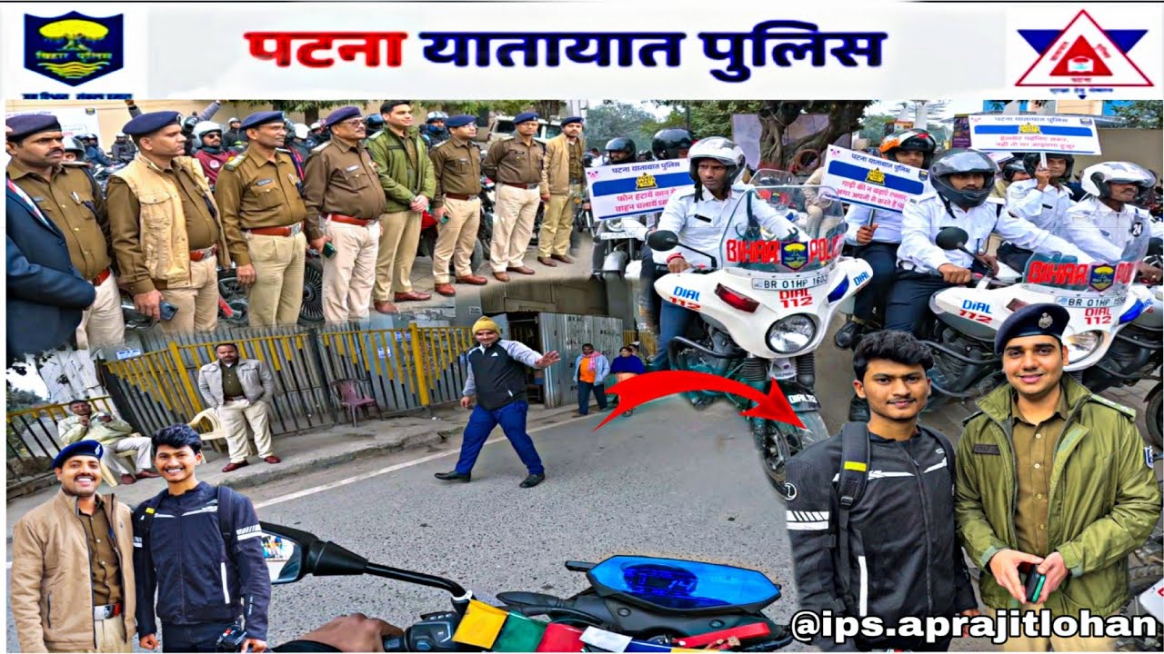 BIKER VS POLICE | PATNA TRAFIC POLICE 👮‍♂️ | ROAD SAFETY AWARENESS RALLY 🚔 🏍@AprajitLohan