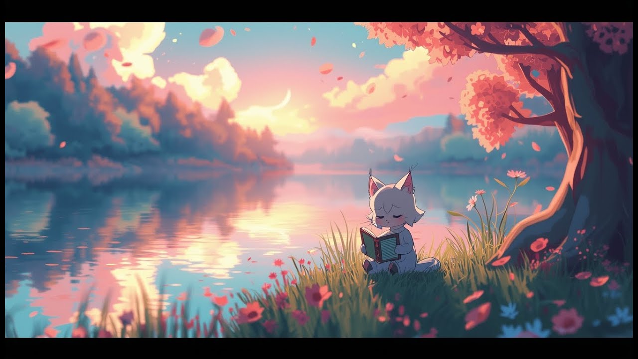 Pages and Paws Beside the Quiet Lake. | Lake Chill Lo-fi
