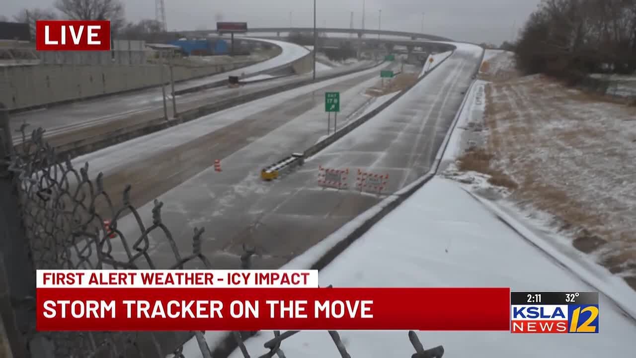 KSLA Stormtracker on the move as winter storm continues