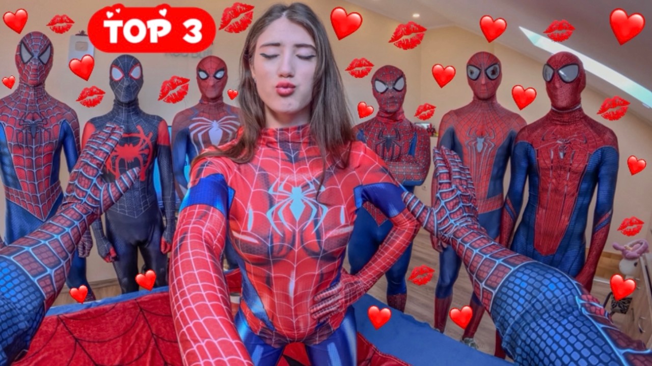 BEST 3 MIX CRAZY NEIGHBOR GIRL IN LOVE WILL NOT LEAVE TEAM SPIDER-MAN ALONE (Love Parkour POV)