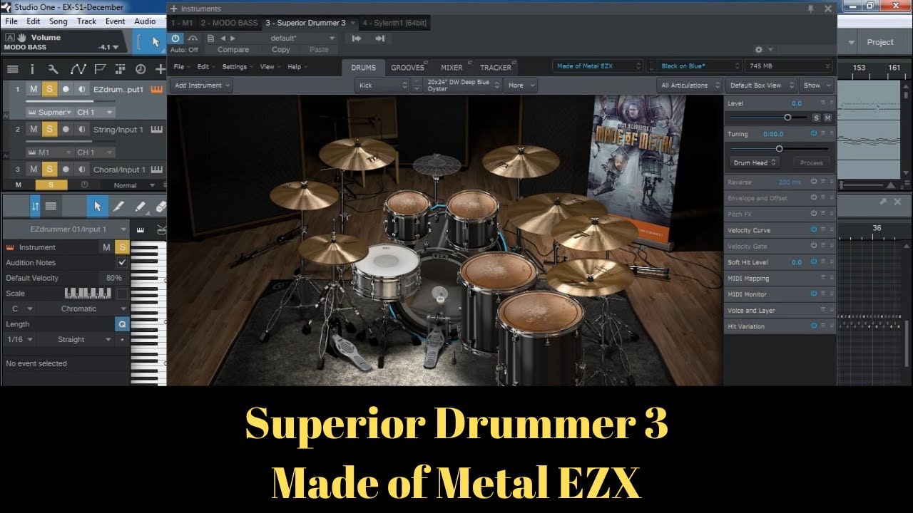 Superior Drummer 3 Made of Metal EZX Gothic Metal Studio One 3.5