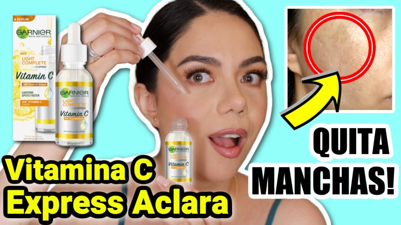 SERUM GARNIER VITAMINA C 🍋EXPRESS ACLARA QUITA MANCHAS Y PAÑO ¿ME FUNCIONÓ?| MARIEBELLE COSMETICS