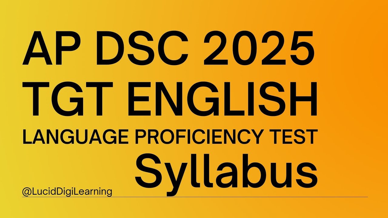 🎯 AP DSC 2025 🚀 Language Proficiency Test Syllabus #apdsc #tgt #pgt #dsc #languageproficiency